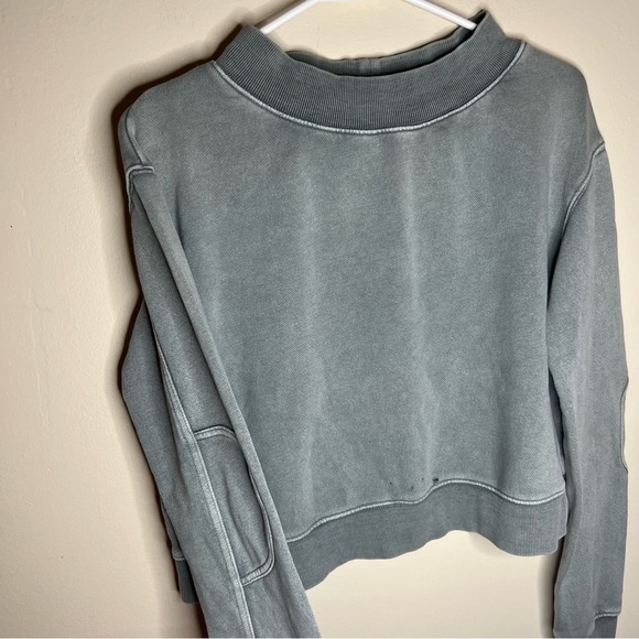 Free People Exposed Seam Blue Gray Pullover Size XS - Picture 10 of 12